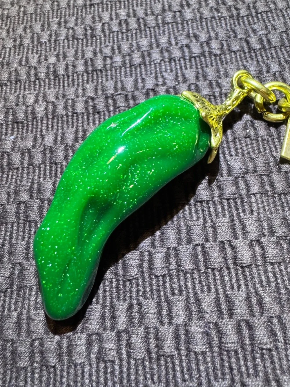 Green Chili Pepper Keychain Bag Charm
